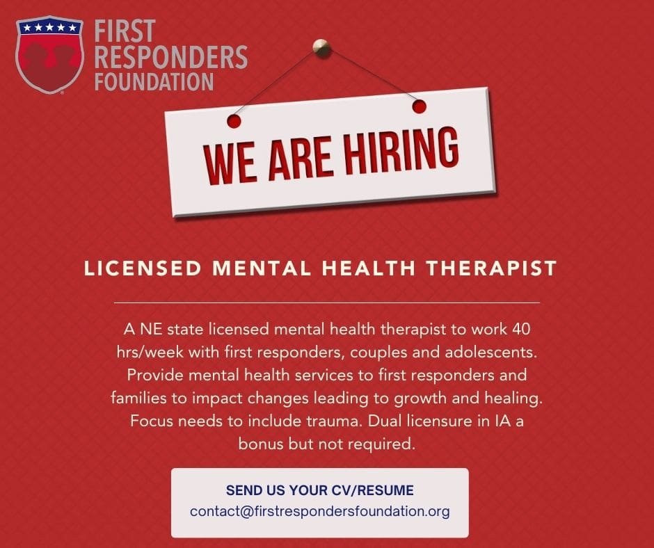 Now Hiring: State Licensed Therapist for Nebraska - Explore Jobs at First Responders Foundation